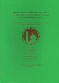 Analisis Hubungan Temperatur Udara Dengan Kualitas Produk Semen Sapi di Balai Inseminasi Buatan (BIB) Lembang, Bandung