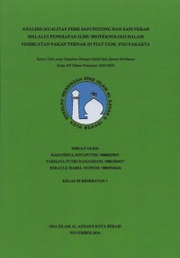 Image of Analisis kualitas fisik sapi potong dan sapi perah melalui penerapan ilmu bioteknologi dalam pembuatan pakan ternak di PIAT UGM, Yogyakarta