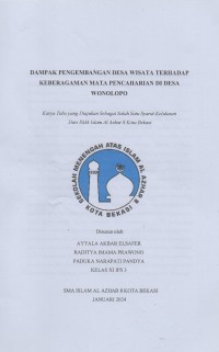 Image of Dampak pengembangan desa wisata terhadap keberagaman mata pencaharian di desa wonolopo