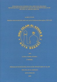 Pemanfaatan Toner Cuka Apel Dalam Upaya Meningkatkan Kesehatan Kulit Wajah Siswi Kelas XII IPA SMA Al Azhar 8 Bekasi