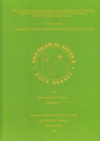 Pengaruh Kenaikan Harga BBM Terhadap Pendapatan Bensin Eceran Di Wilayah Perumahan Taman Alamanda Karang Satria, Tambun Utara