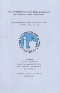 Image of Pengaruh pembuatan jamu terhadap peluang usaha warga di desa wonolopo