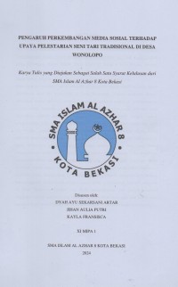 Image of Pengaruh perkembangan media sosial terhadap upaya pelestarian seni tari tradisional di desa wonolopo