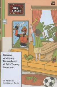 Image of Seorang anak yang bersembunyi di balik topeng superhero