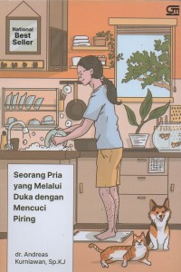 Seorang pria yang melalui duka dengan mencuci piring