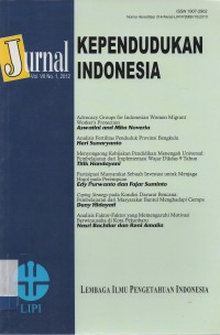 Jurnal Kependudukan Indonesia Vol. VII No. 1, 2012