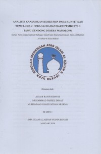 Image of Analisis kandungan kurkumin pada kunyit dan temulawak sebagai bahan baku pembuatan jamu gendong di desa wonolopo