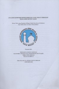 Image of Analisis komposisi resep rimpang yang tepat terhadap rasa jamu kunyit asam